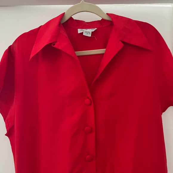 Red Silk Wrap Dress - Picture 5 of 7